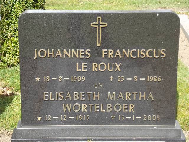 Elisabeth Martha Wortelboer en Johannes Franciscus Le Roux