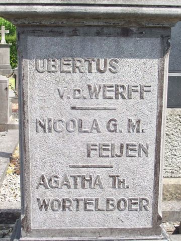 Ubertus van der Werff, Nicola? Gezina Martha Feijen en Agatha Tecla Wortelboer